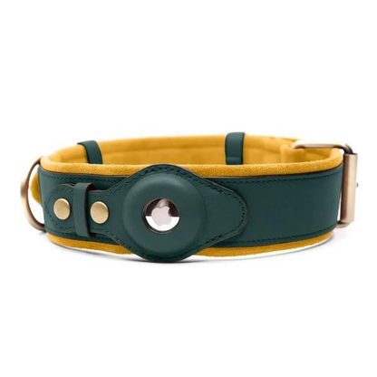 Genuine Leather AirTag Dog Collar