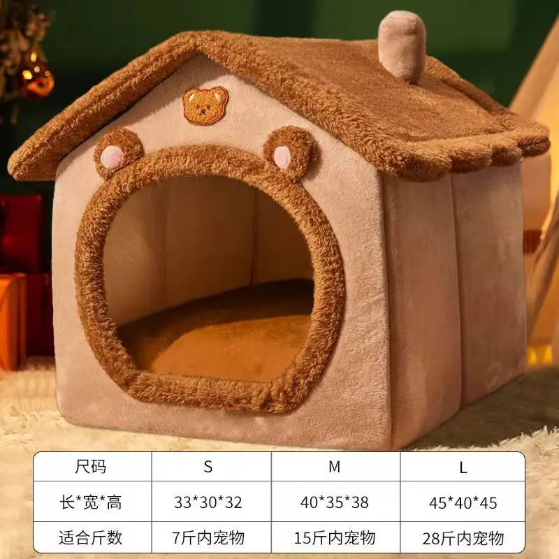 Foldable Pet House for Extra Small Dogs and Small and Medium Cats